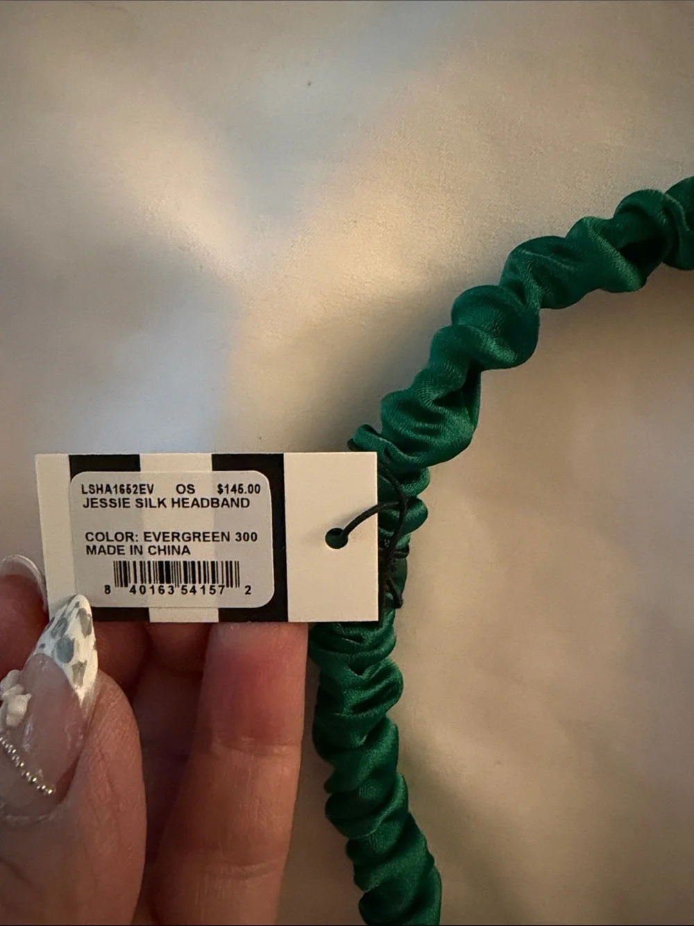 Lele Sadoughi Jessie Silk Headband in Evergreen NWT